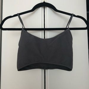 UO Out From Under Grey Ribbed Bralette (M/L)